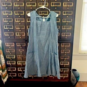 NWT Mata Traders Swede blue striped dress